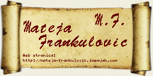 Mateja Frankulović vizit kartica